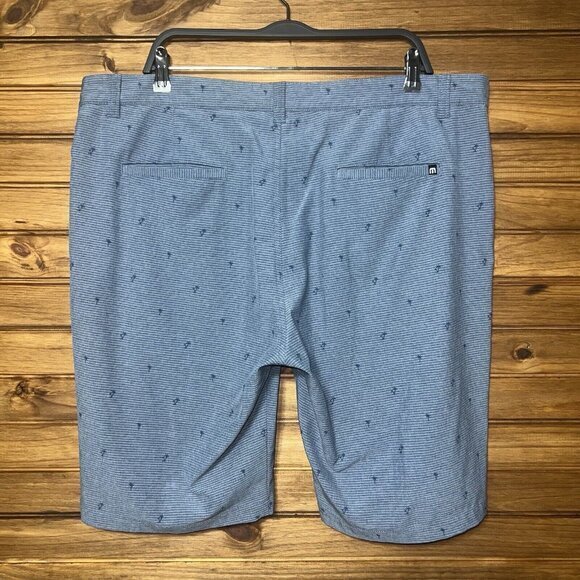 Travis Mathew Golf Shorts Mens Size 40 Blue Palm Tree Lightweight Stretch - Picture 2 of 7